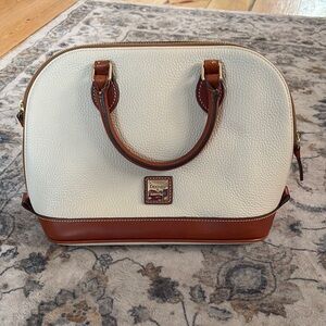 Dooney & Bourke White and Brown Crossbody Bag